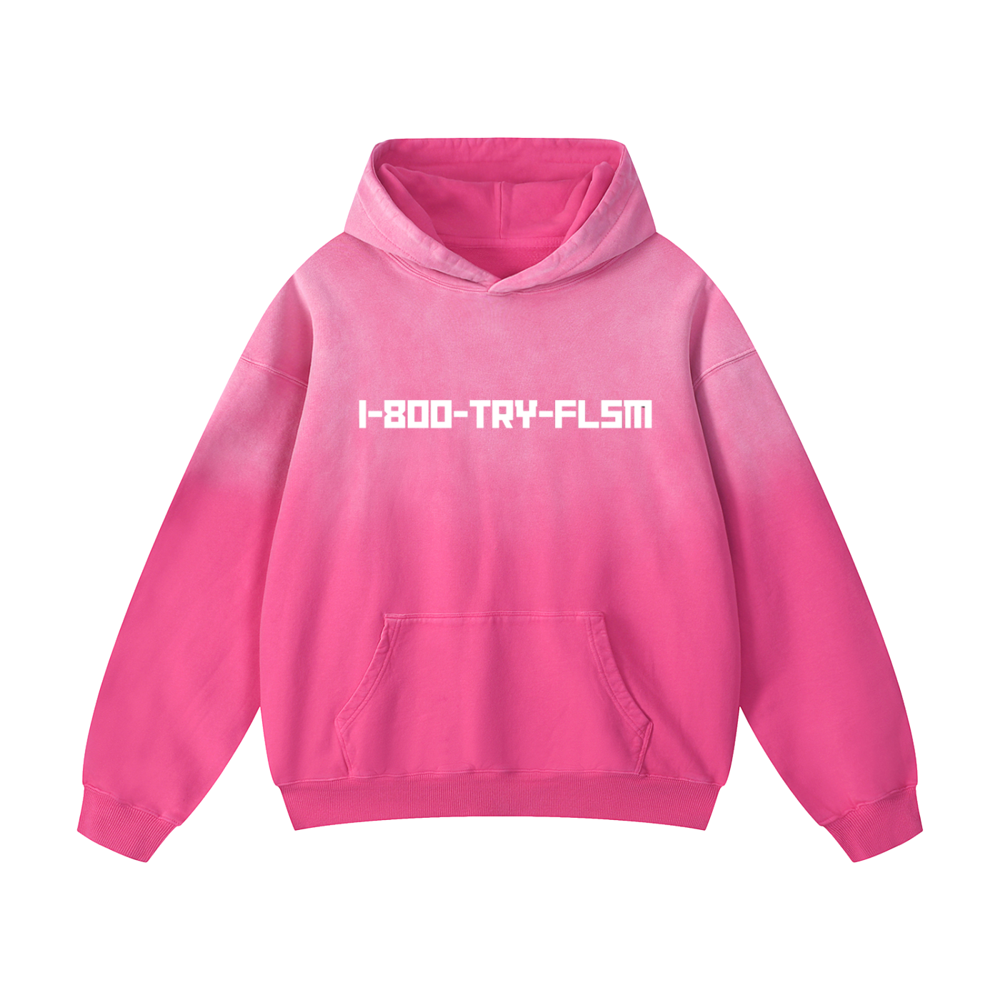Mens 1-800 Pink Sunfade Hoodie