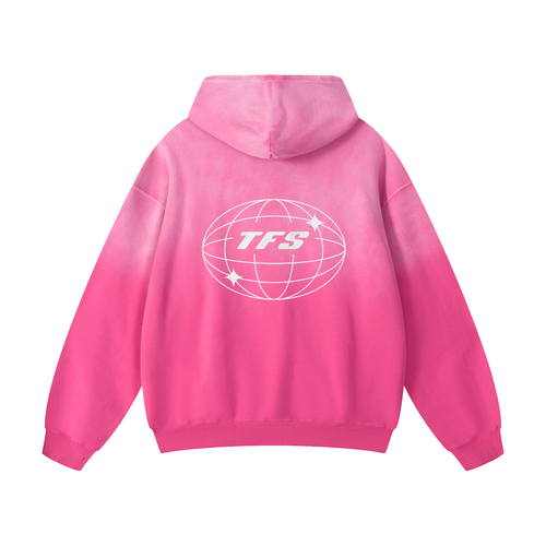 Mens 1-800 Pink Sunfade Hoodie